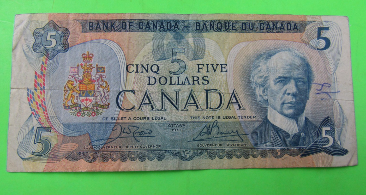CANADA, $5 , Sir Wilfrid Laurier, CROW / BOUEY, 1979