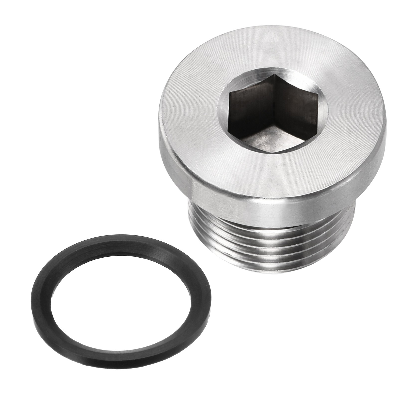 M20 x 1.5 Stainless Steel Internal Hex Head Socket Pipe Fitting (Silver)