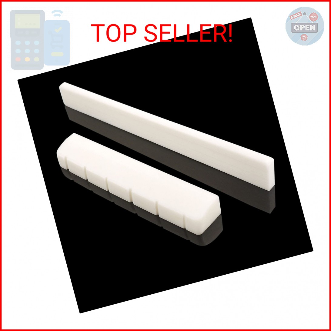 Mr.Power 6 String Guitar Bone Bridge Saddle and Nut Made of Real Bone (For class