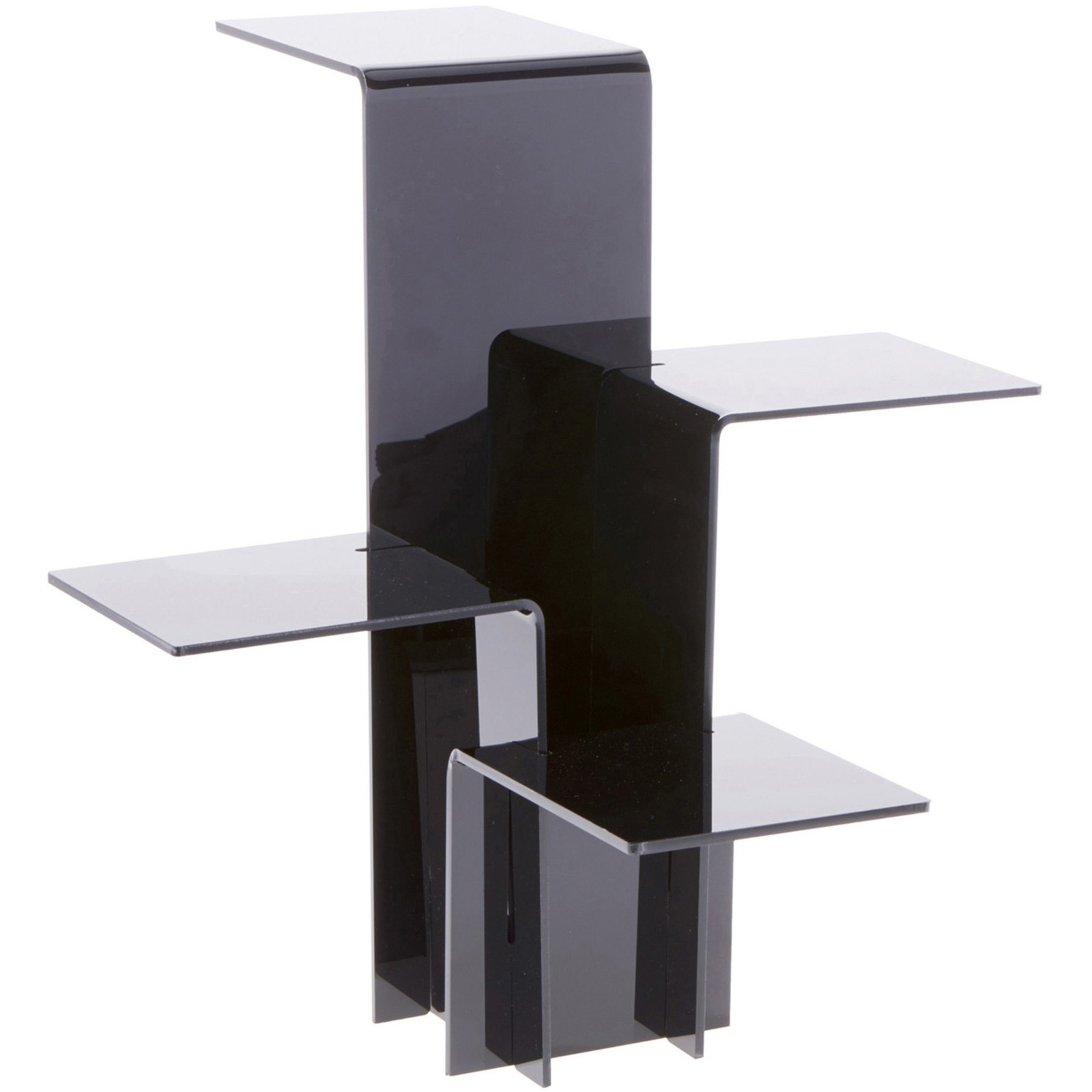Plymor Black Acrylic Quick Connect 4-Shelf Riser, 15.375" H x 15.25" W x 15.25"D