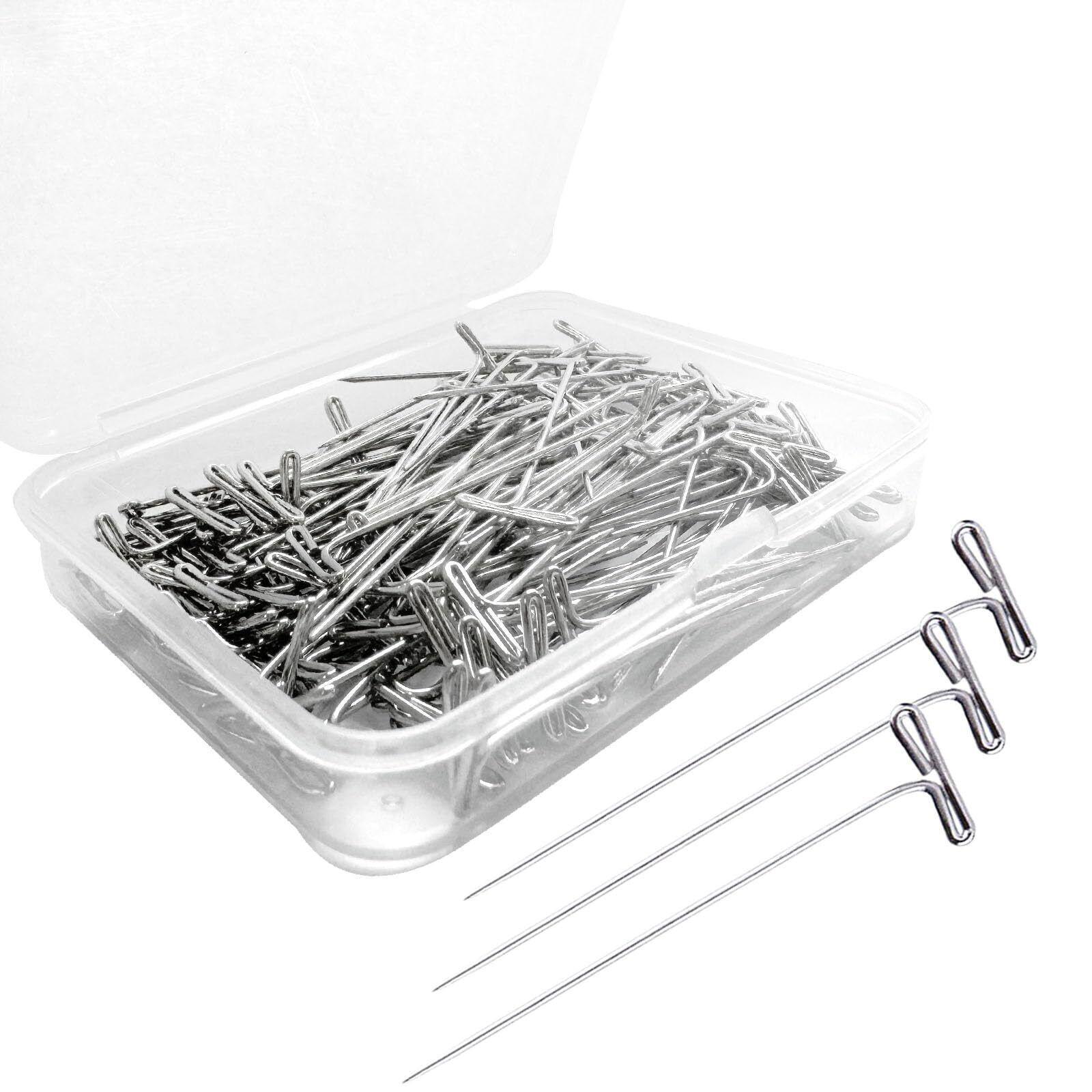 100pack 1.5 Inch Wig Pins, Stainless Steel T-pins for Blocking Knitting