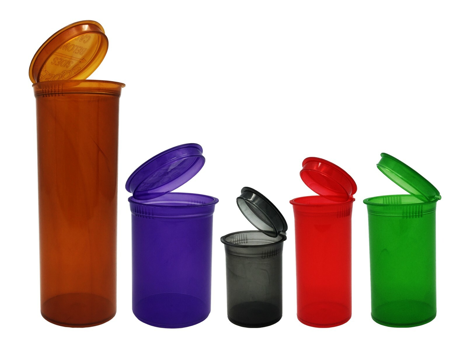 DRAM 5 PACK Random Transparent MIX 1 ea SZ Squeeze Pop Top Bottle Containers USA