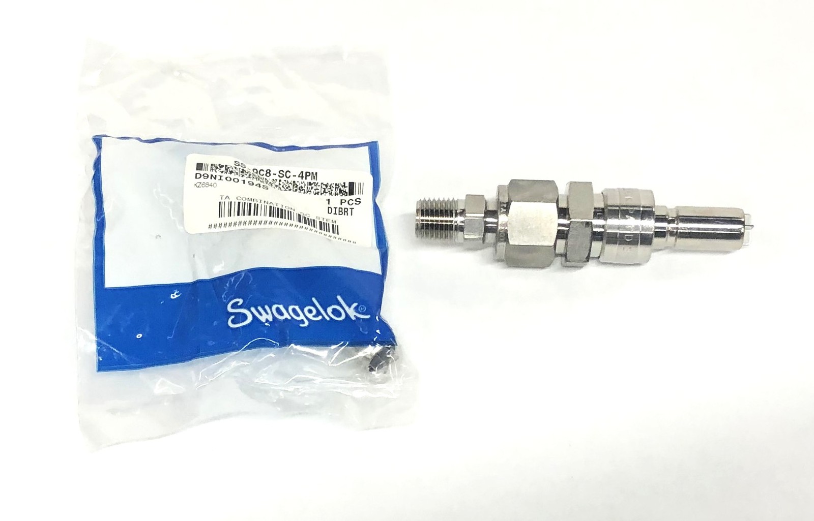 Swagelok TA Combination Quick Connect Stem SS-QC8-SC-4PM NOS