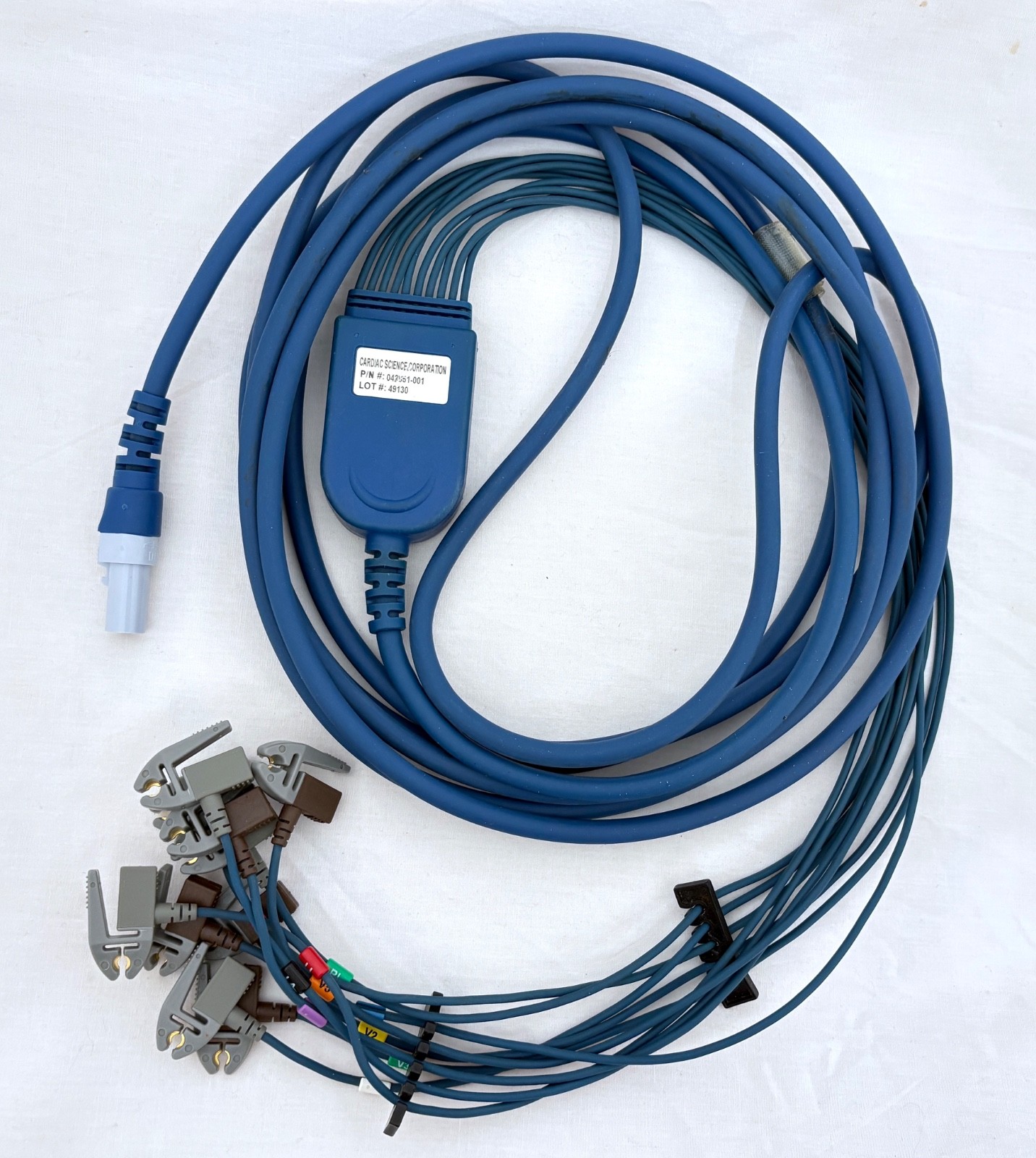 Cardiac Science QUINTON Q-STRESS 10-LEAD CABLE W/ PINCH LEADS 042051-001
