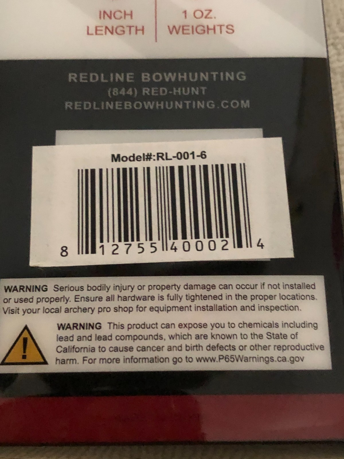 New Redline RL 1 Stabilizer 6" RL-001-6