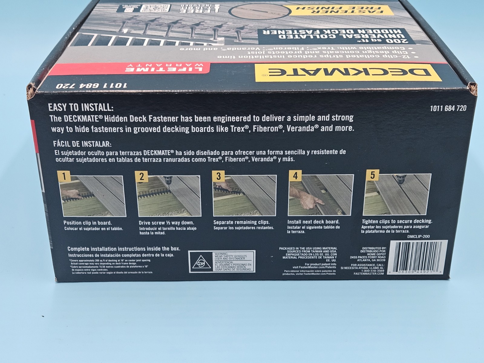 DECKMATE 200 Sq Ft Collated Hidden Deck Fastener Grooved Decking - New