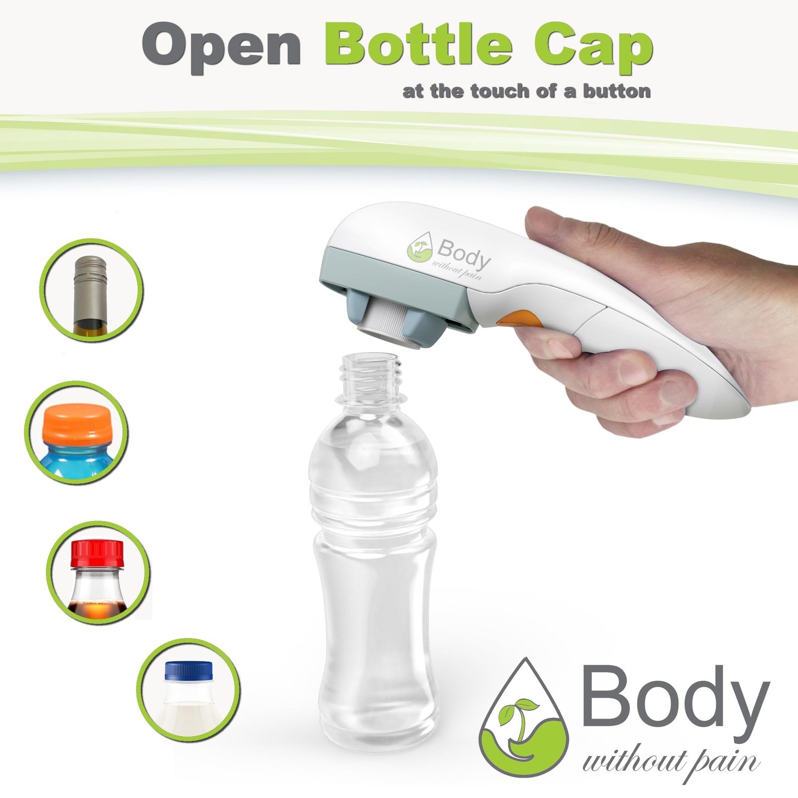 Electric Bottle Opener for Seniors - Automatic Solution standard, White