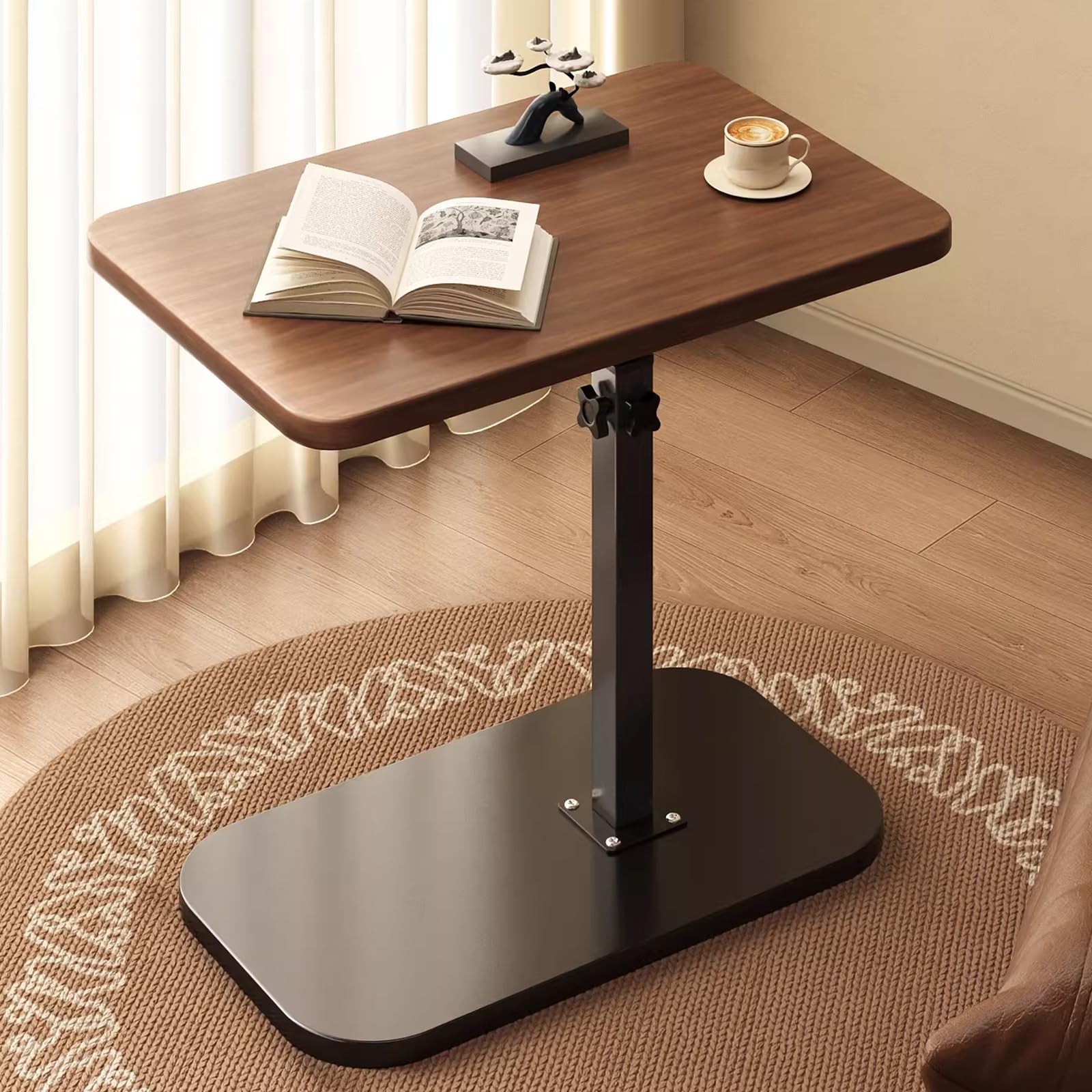 AYMXZT Portable Laptop Stand, ergonomically Black and Walnut Wood Color