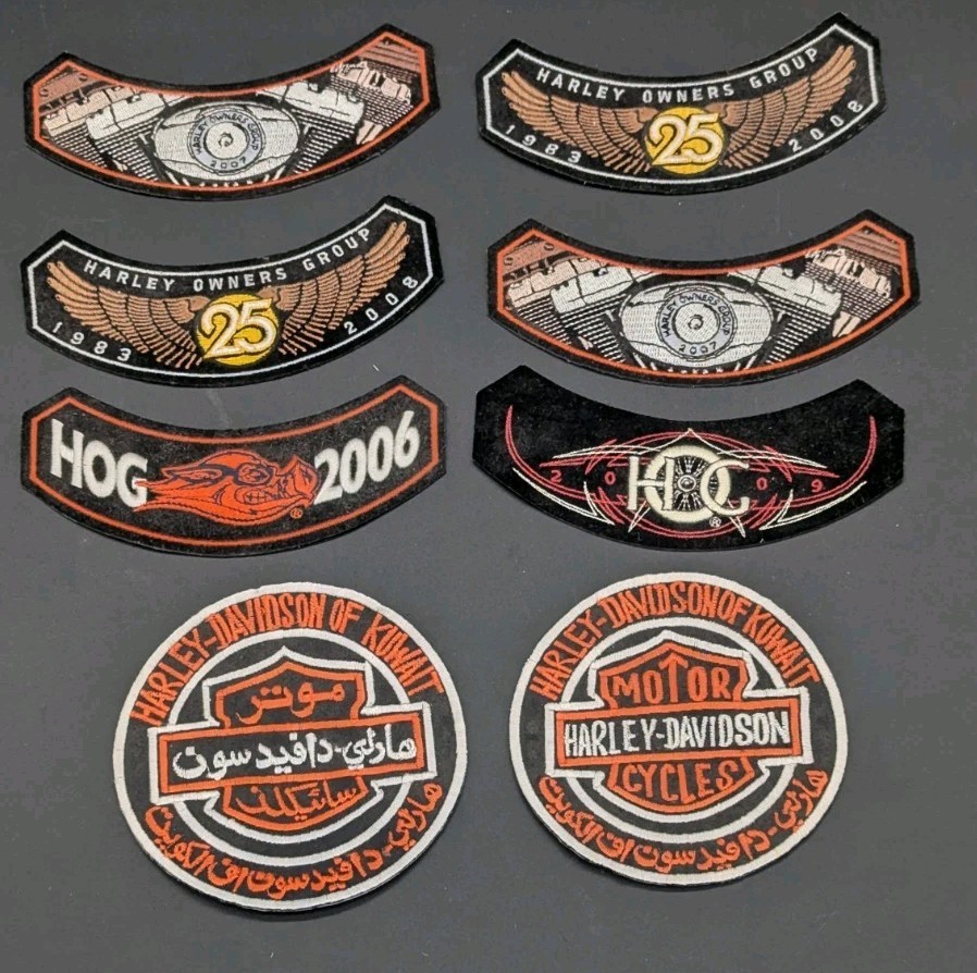 8 Patches Lot  2006-2008 HOG Harley Davidson Owners Group Badges