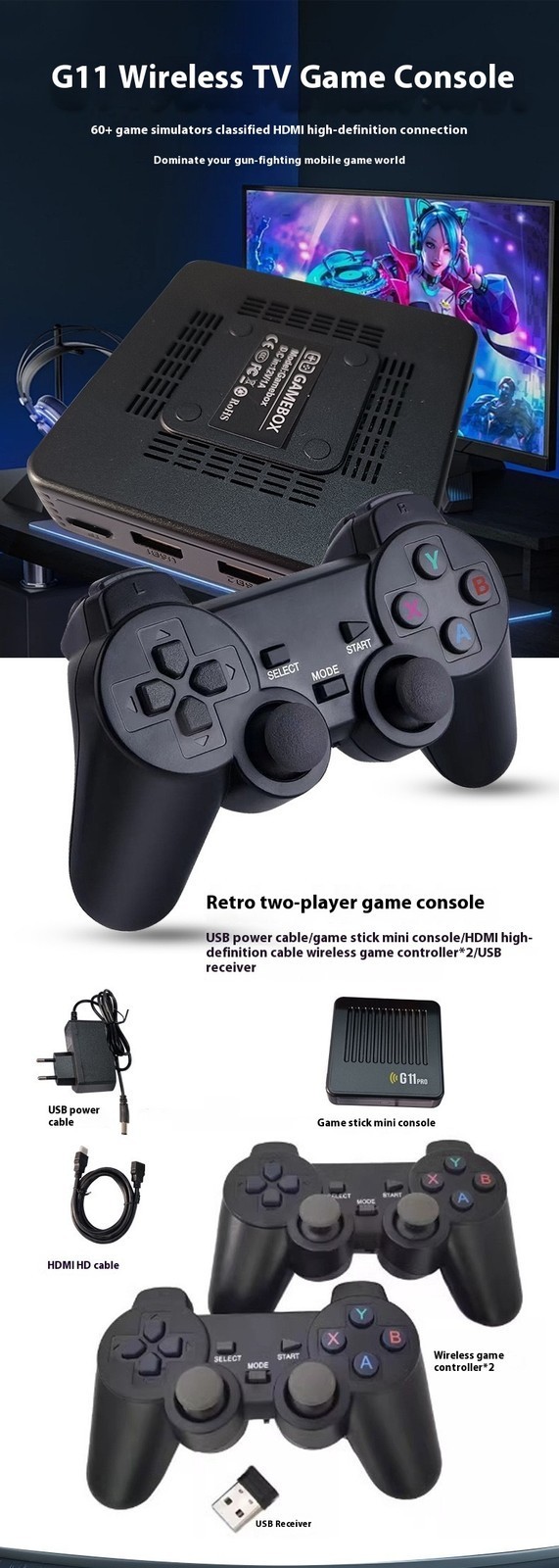 G11 Pro TV Game Console Dual System Media Box HDMI Gaming Device