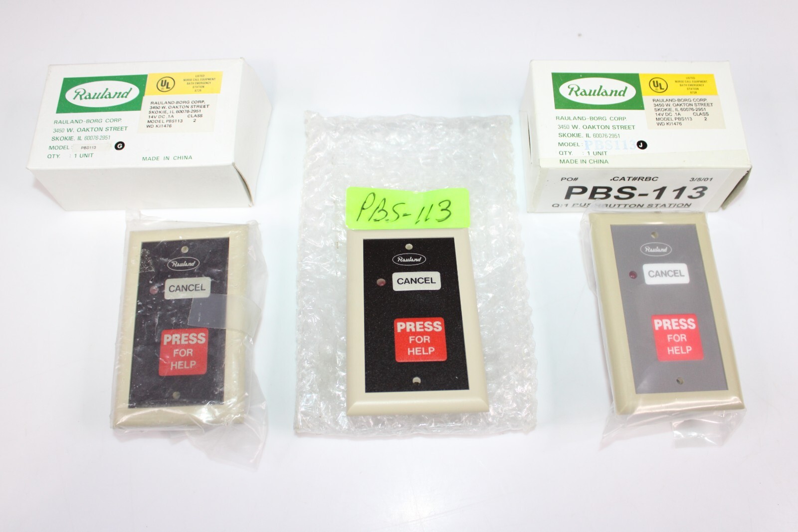 Lot of 3 Rauland PBS113 Responder III Push Button Station new without wires