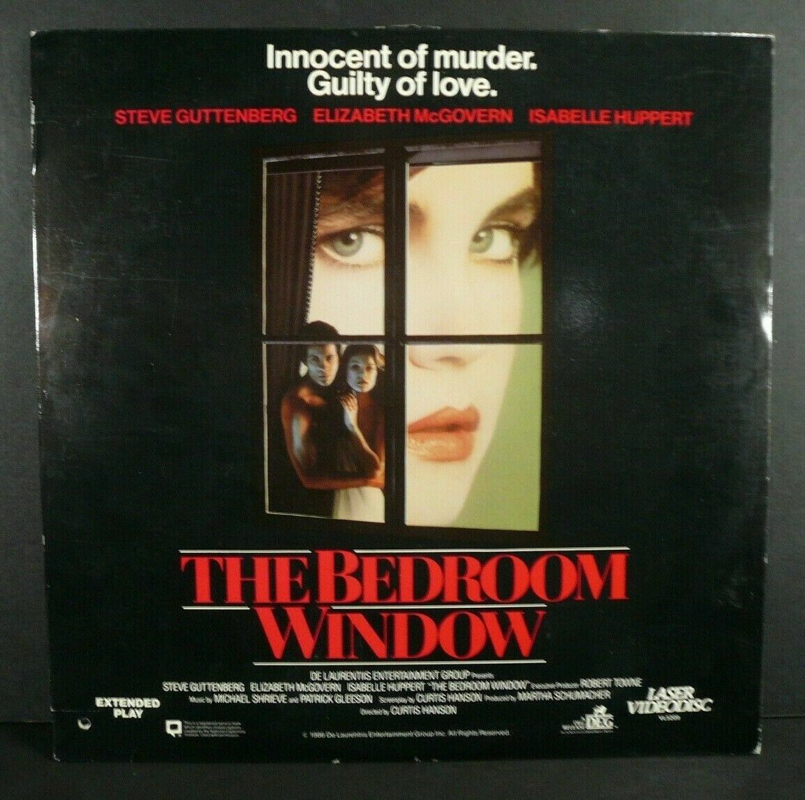 The Bedroom Window - Steve Guttenburg, Elizabeth McGovern 1986 - Laser Disc