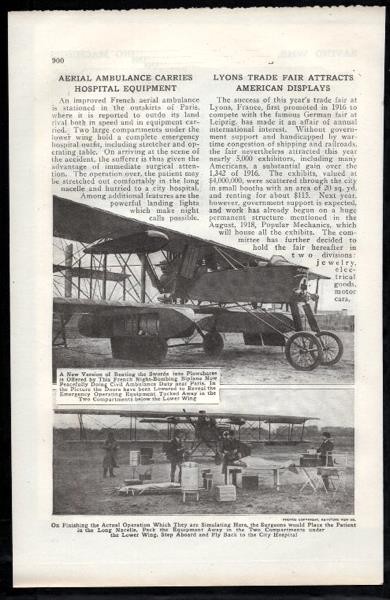 Nemirovsky-Tilmant Aerochir 1919 article Paris Aerial Ambulance~Flying Hospital