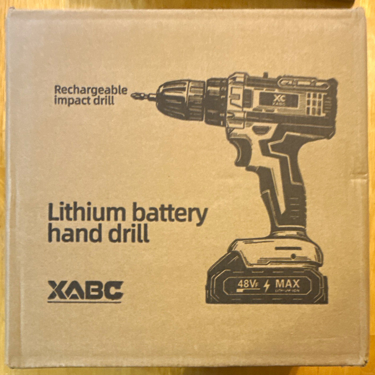 XABC 48V MAX Li-Ion Cordless Impact Drill, Keyless Chuck, 1x Battery