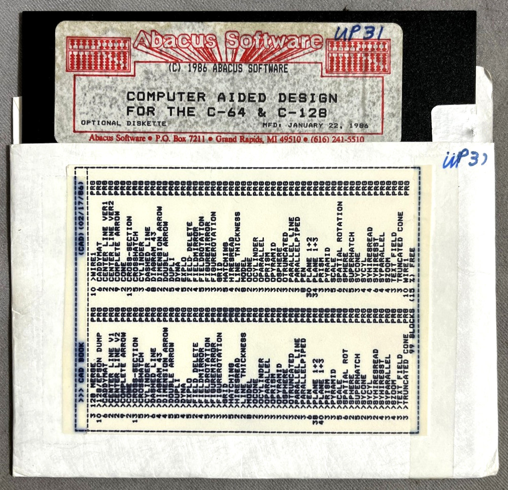 Commodore 128 CAD Computer Aided Design W. Heift ABACUS with Disk 1985