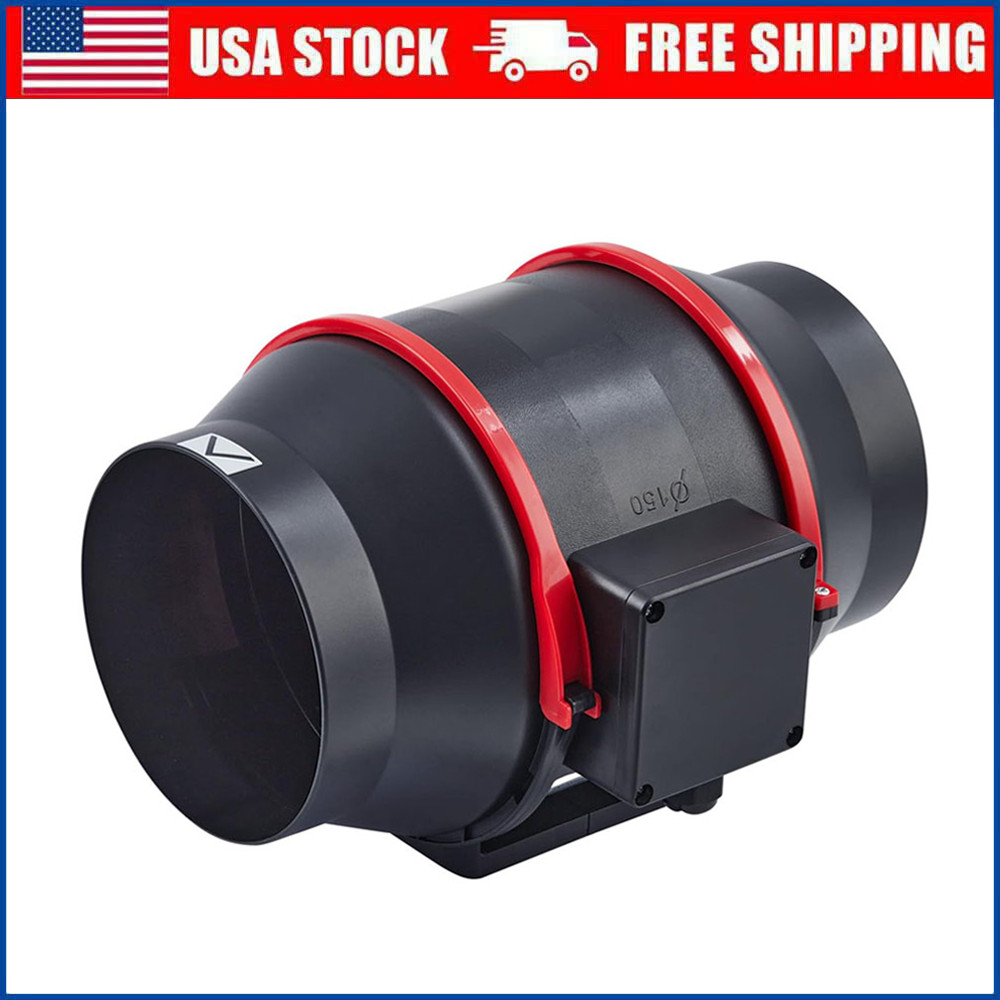 6" Inline Duct Fan Variable Speed Controller HVAC Exhaust Blower Kit Ultra-Quiet