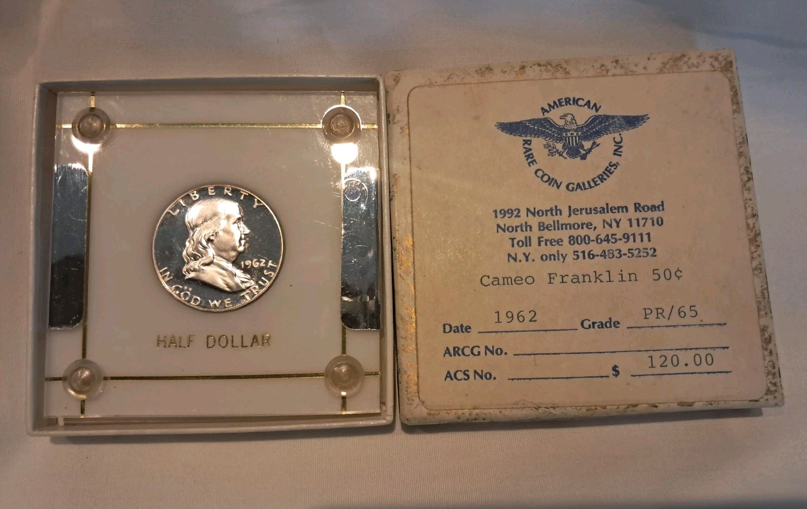 1962 50C (Proof) Franklin Half Dollar Silver Capitol Holder RaRe