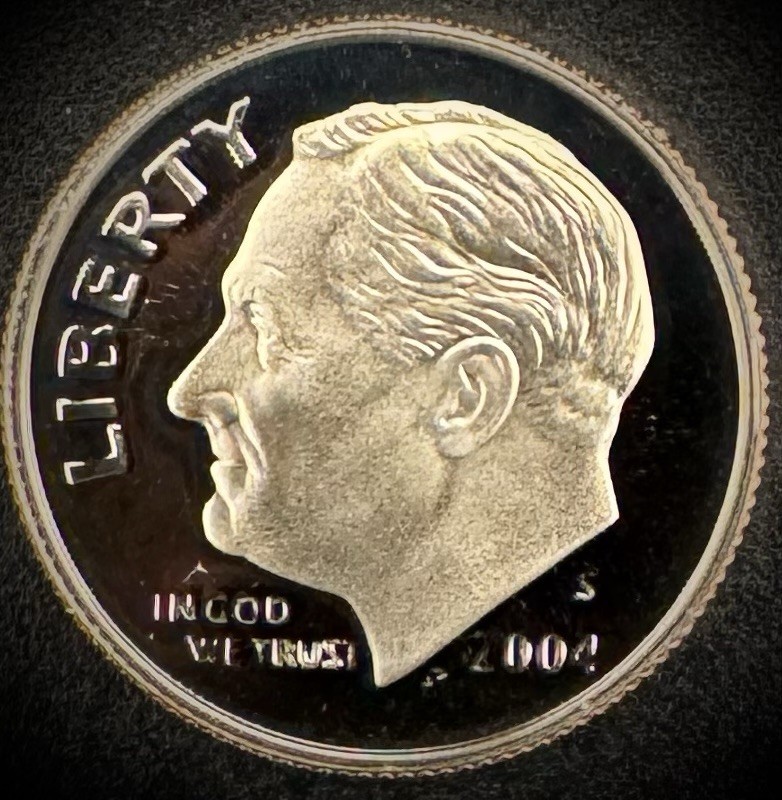 2004-S GEM PROOF Roosevelt Dime 10C Clad DEEP CAMEO Coin