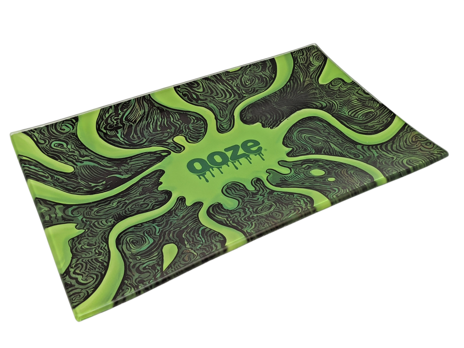 OOZE® Rolling Tray Shatter Resistant Glass Rolling Paper Maker Curve Edge Medium