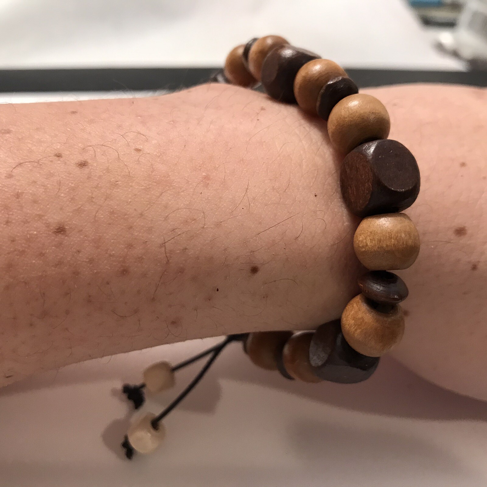 mens bracelet Wood-glass beads Set