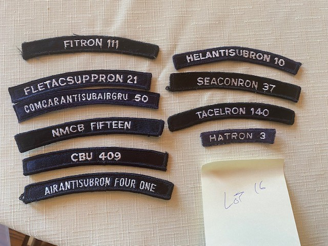 U.S. NAVY - SHIP TABS / UNIT IDENTIFICATION MARKS  (LOT 16) - 10 Pieces ..... X