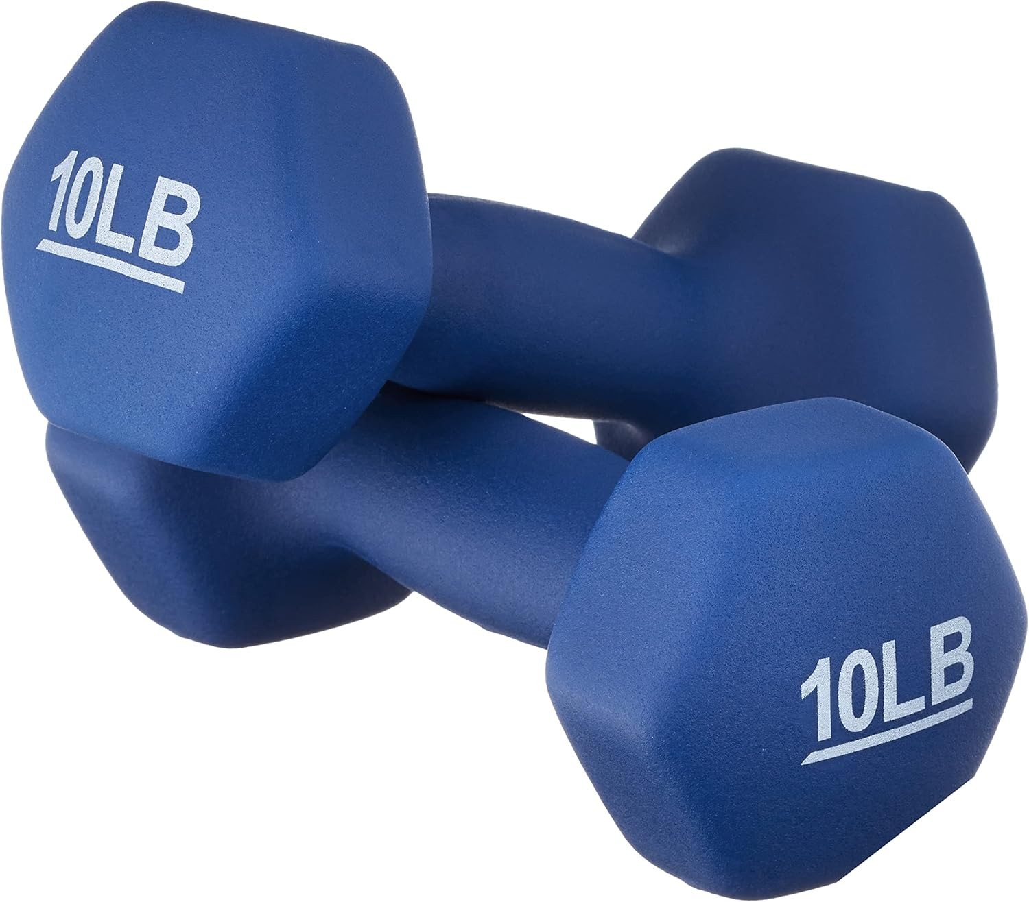 Amazon Basics Neoprene Dumbbell Hand Weights for Exercise 10 pound, Navy Blue