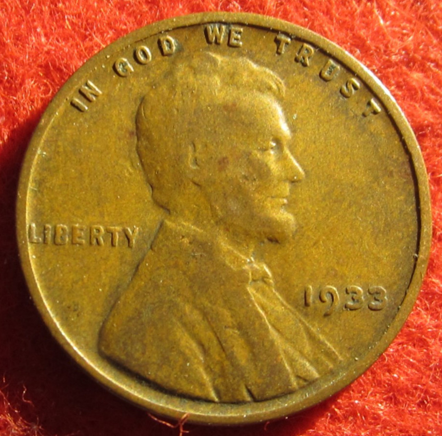 1933 (P) Lincoln Wheat Cent/Penny - G Good to VG Very Good - Actual Coin B3416