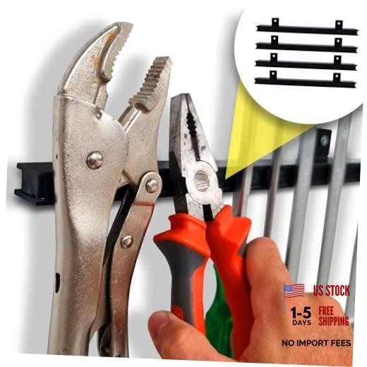 12" Heavy-Duty Magnetic Tool Holders (4 Pack - 48" Total) - 12" - 4 Pack