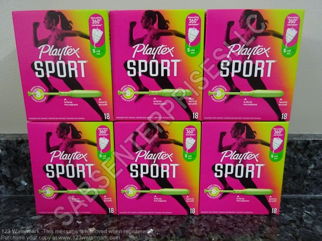 108 Playtex Sport SUPER Fragrance Free Tampon Tampons (6 boxes of 18) NEW