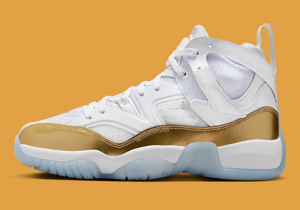Nike Women's Air Jordan Jumpman Two Trey Shoe White Metallic Gold DR9631-107 NEW