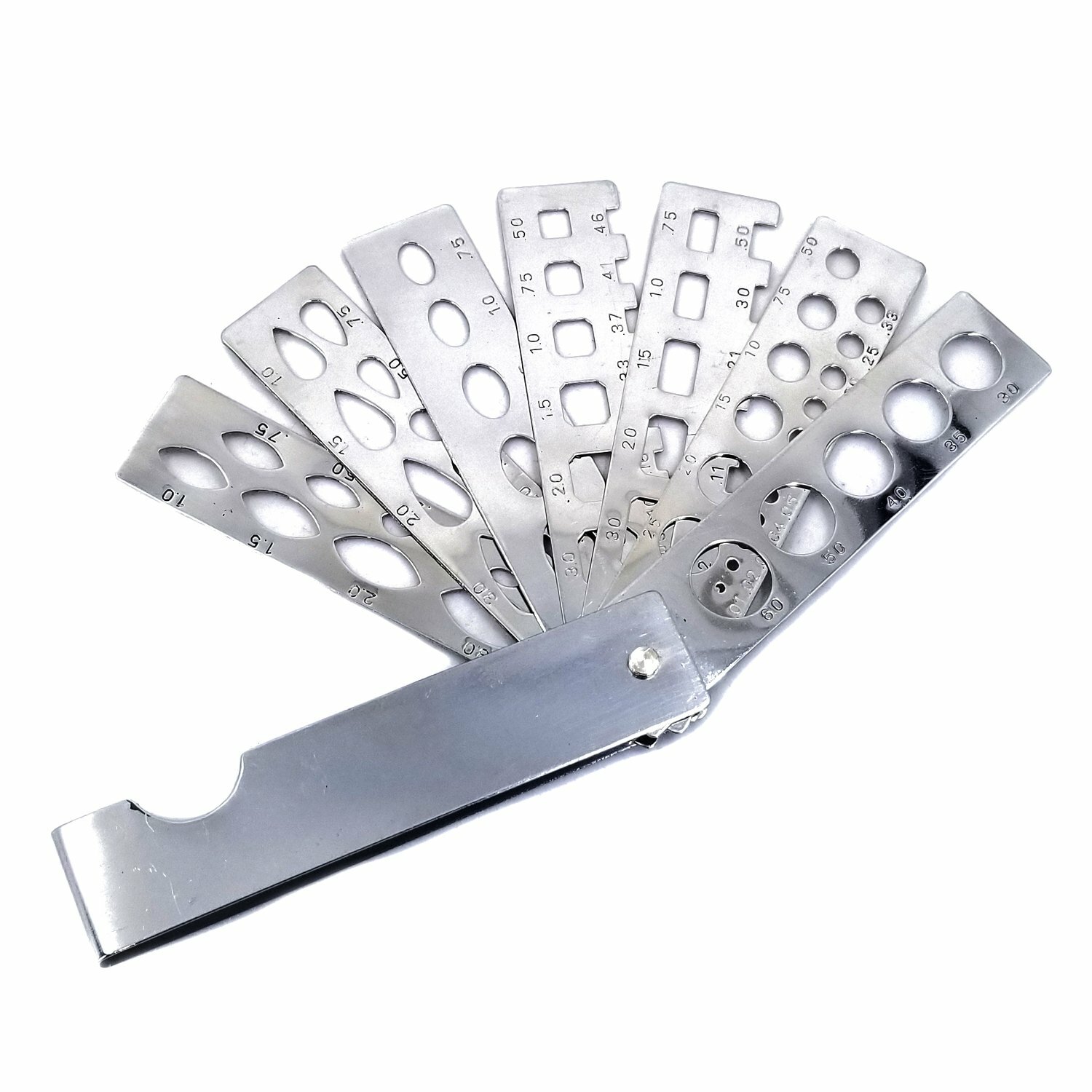 7 Arm 36 Stone Sizes Diamond and Gem Fan Pocket Gauge - NEW