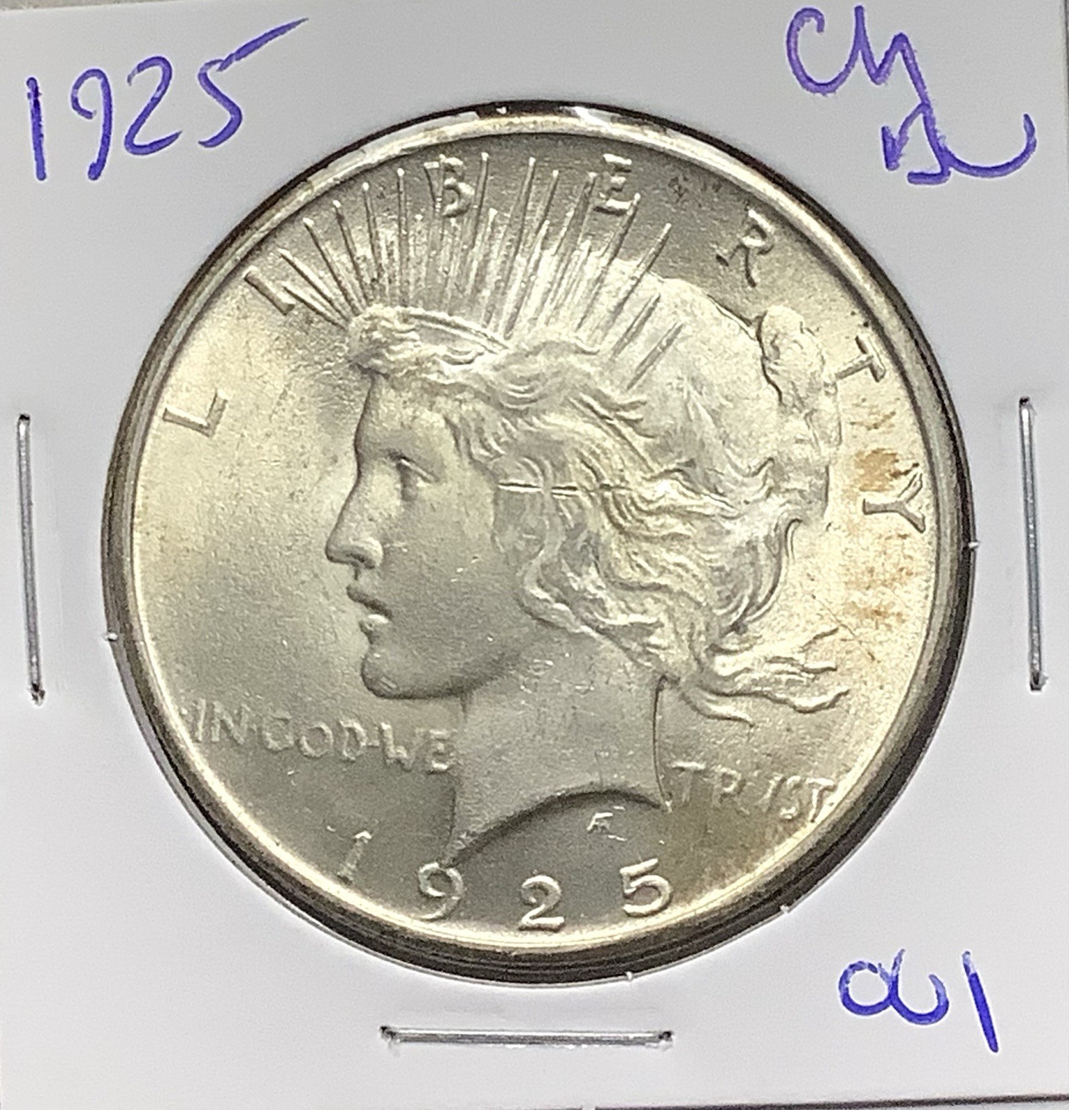 1925 Peace Silver Dollar - Lustrous Choice BU 001