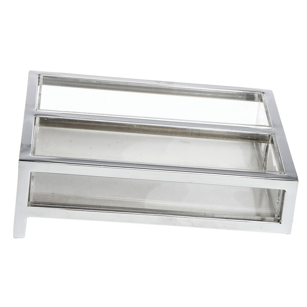 HUBERT Chrome Oatmeal Packet Holder - 11 1/16" L x 9 1/8" W x 3 1/2" H