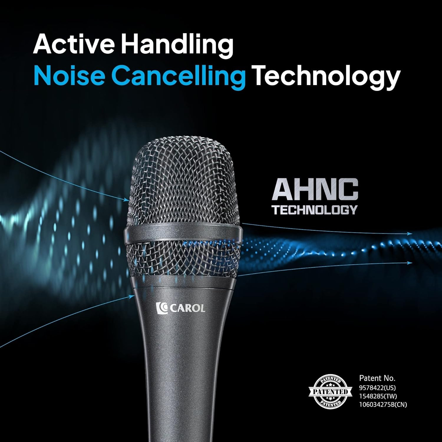 AC-910 Vocal Microphone - Cardioid Dynamic Microphone with AHNC Noise Cancellati