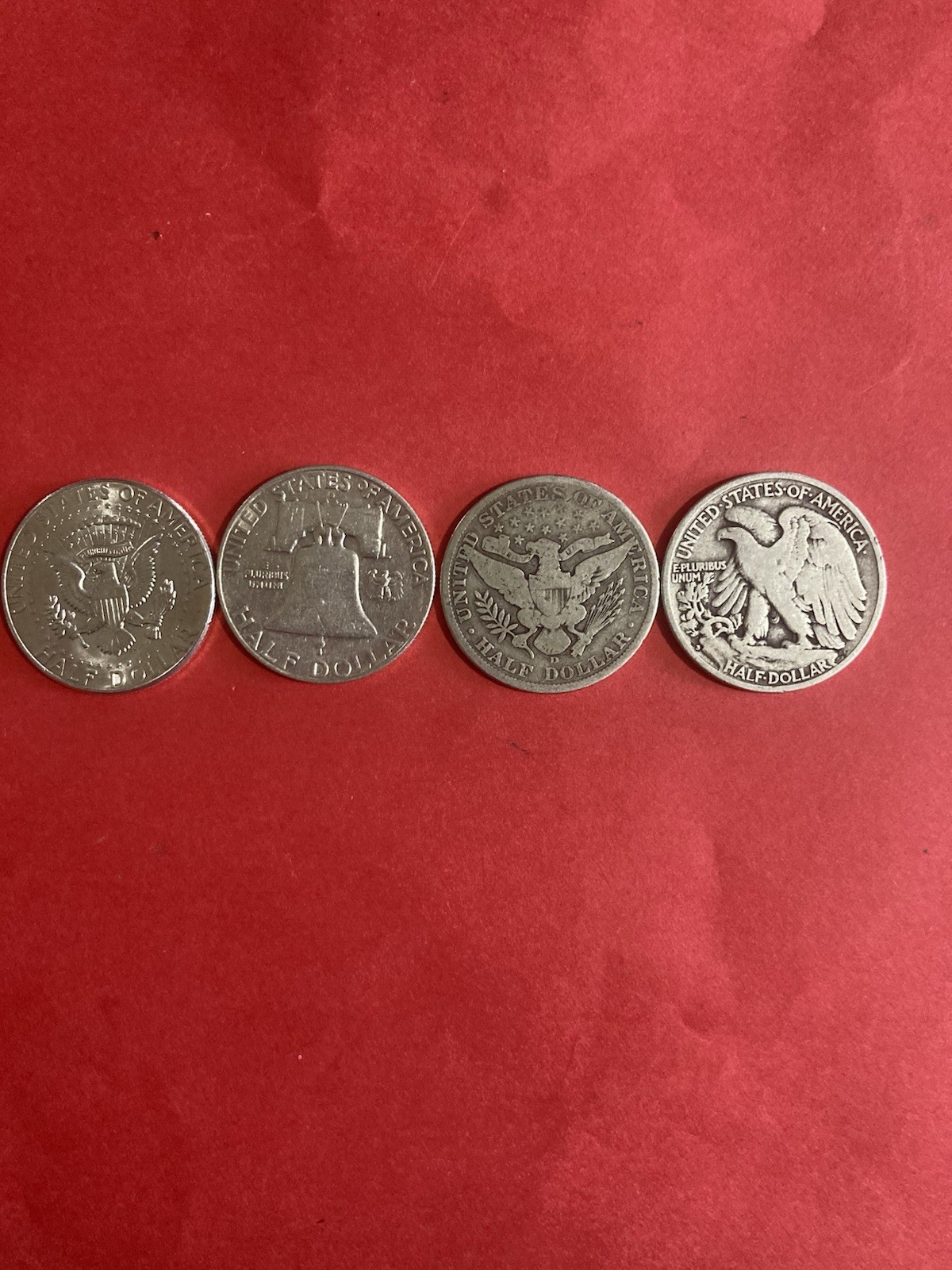 4 Mixed Silver Half Dollars 90% Silver