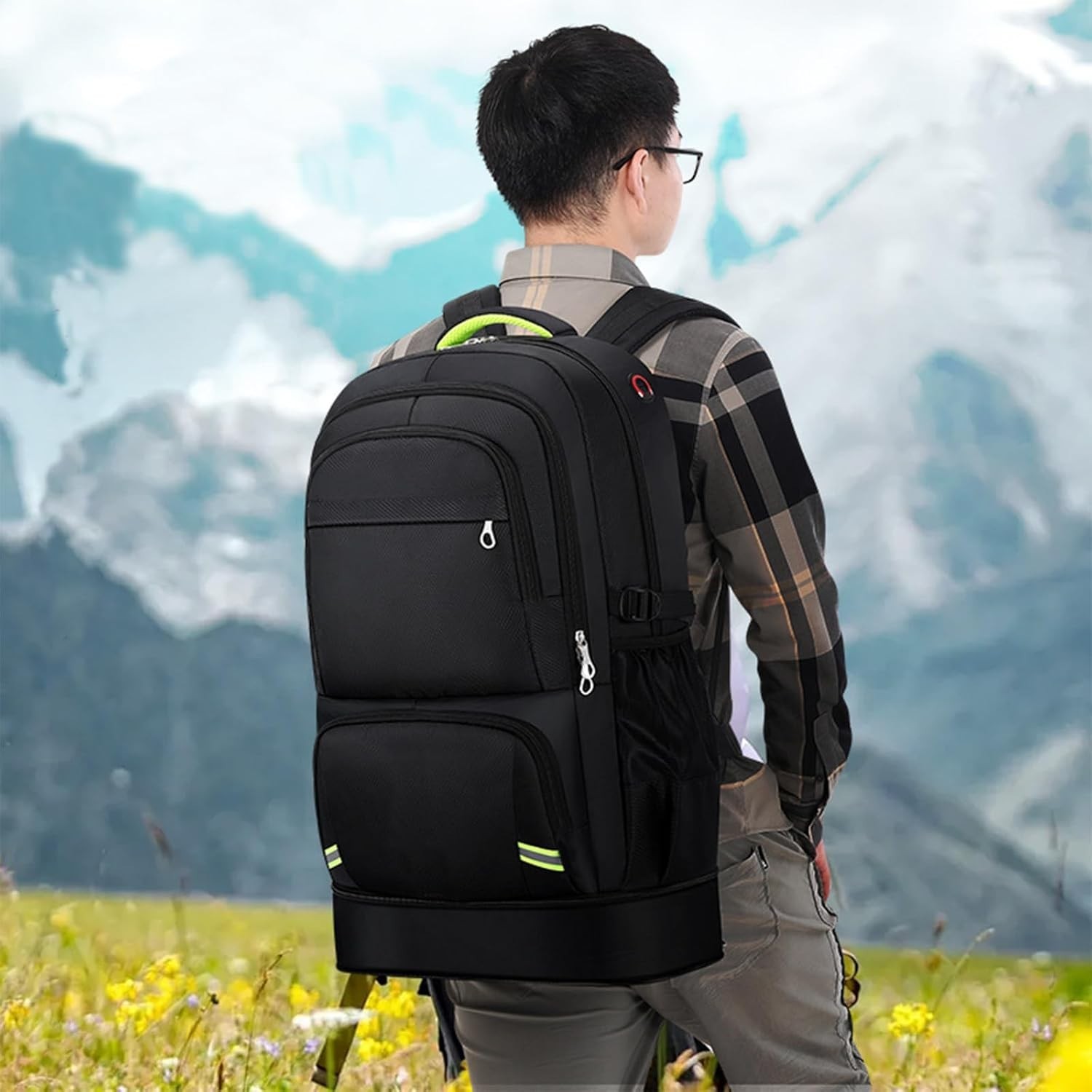 65L Expandable Men’s Daypack - Comfortable Waterproof Backpack for Outdoor Use