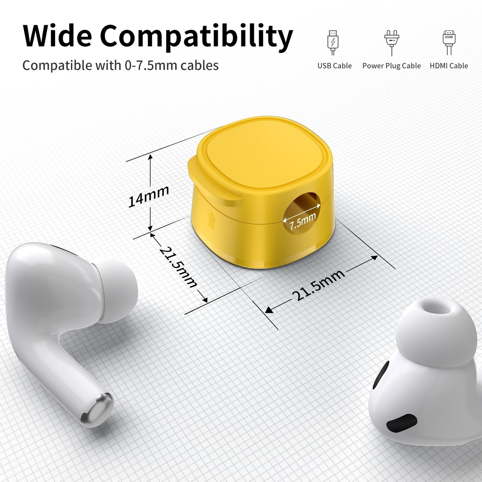 12 Pack Magnetic Cable Management Clips - FlyCoco Cord 12, 12 Yellow