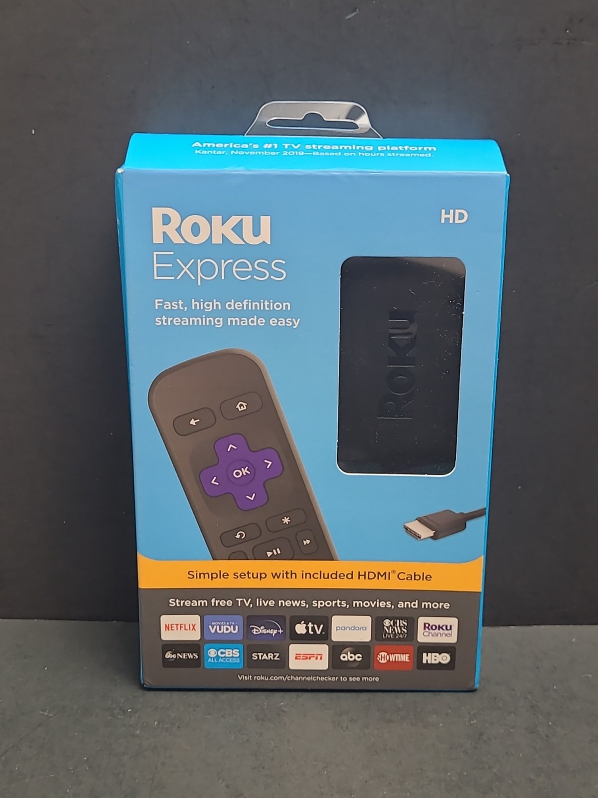 Roku HD Streaming Media Player with High Speed HDMI Cable and Simple Remote