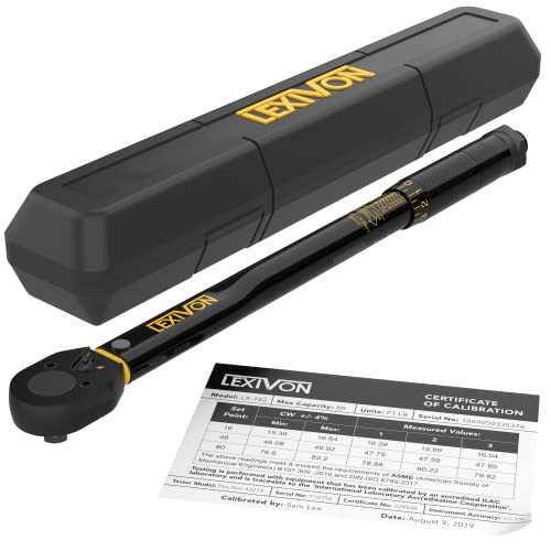LEXIVON 3/8-Inch Drive Click Torque Wrench 10~80 Ft-Lb/13.6~108.5 Nm LX-182