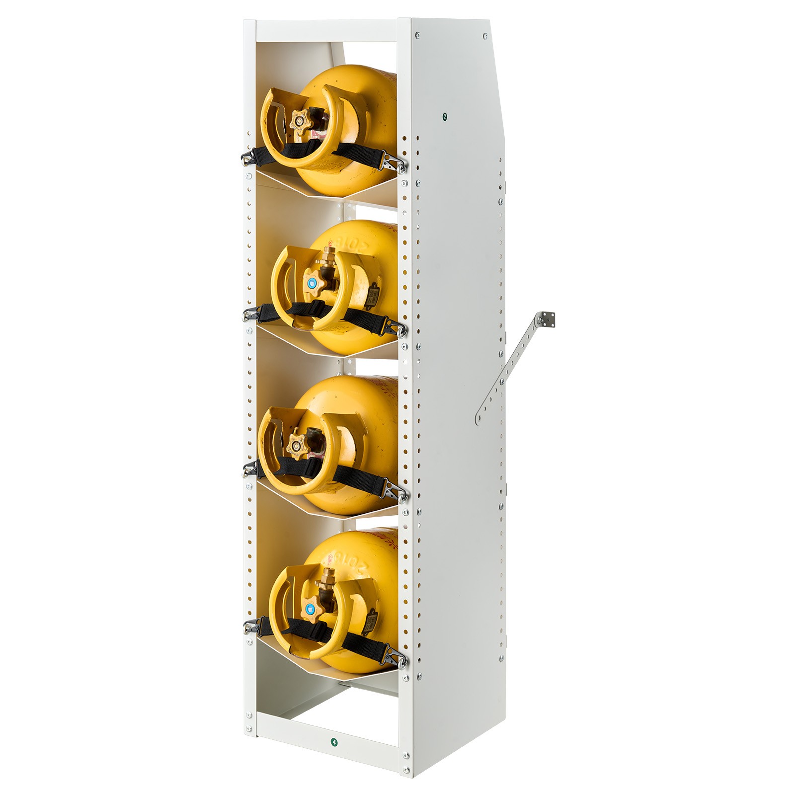 VEVOR Refrigerant Tank Rack Cylinder Tank Rack 14.8 x 13 x 52 in 4 Tiers White