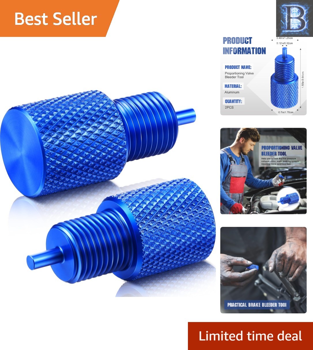 Compact 2-Pack Brake Proportioning Valve Bleeder Tools for Quick Maintenance