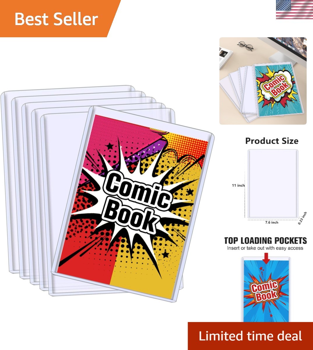 5PCS  Comic Book Toploaders 7.6x11 for Ultimate Protection & Display