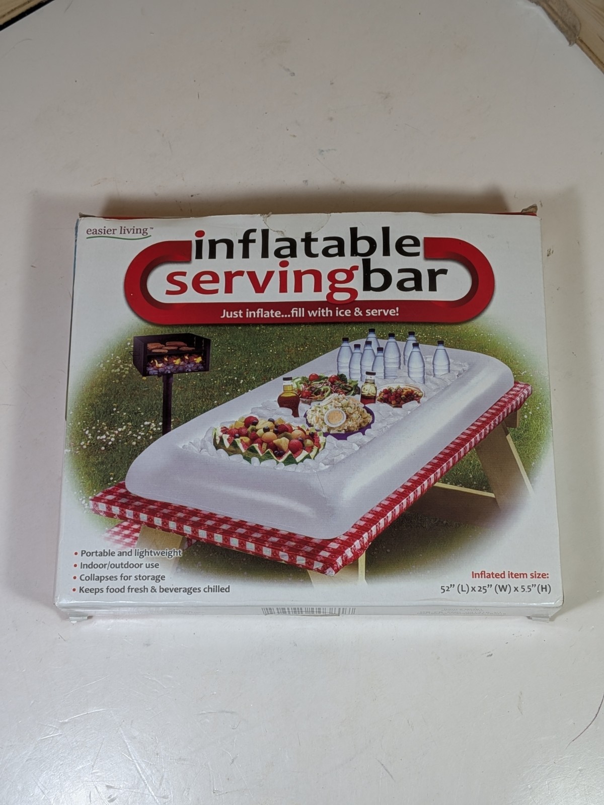 Easier Living Inflatable Serving Bar  Size 52" X 25" New In Open Box