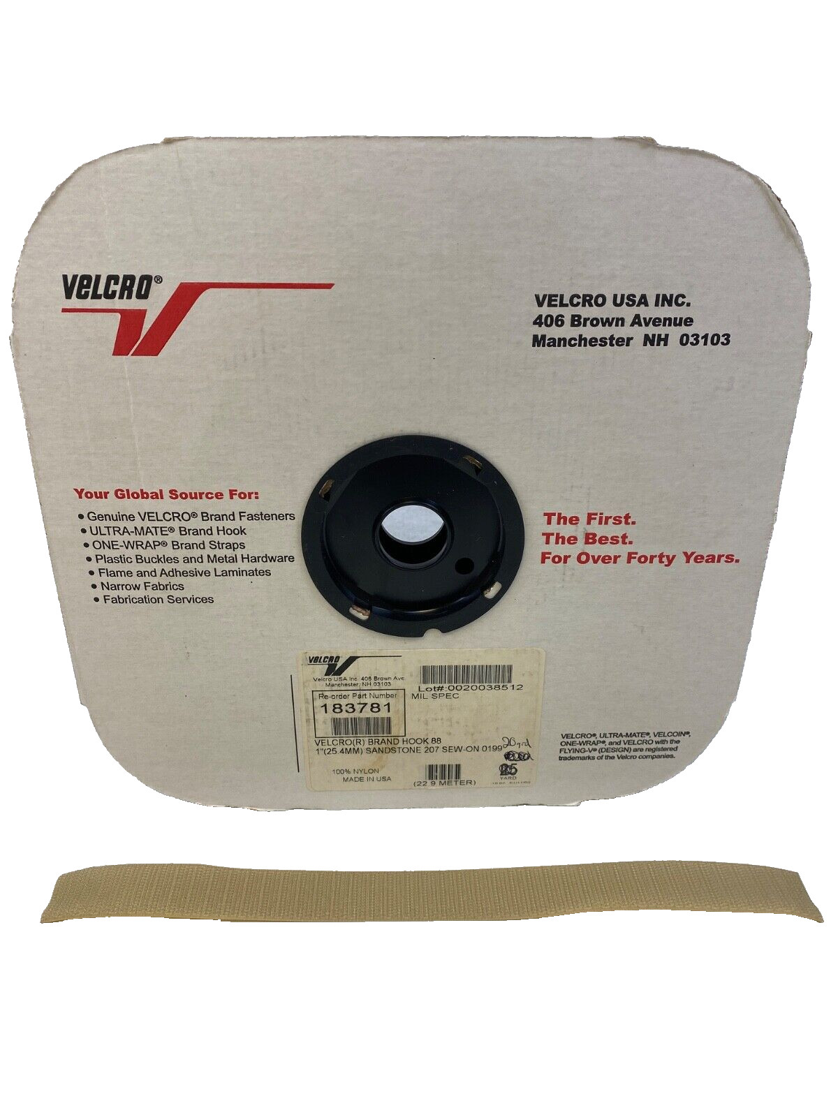 1 INCH VELCRO® Brand HOOK Fastener- Sew On Mil-Spec Military Tape SANDSTONE