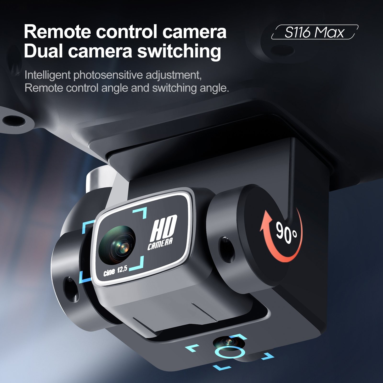 S116 GPS Drone with Screen Controller, Two-Batteries, Brushless Motor, Altitude