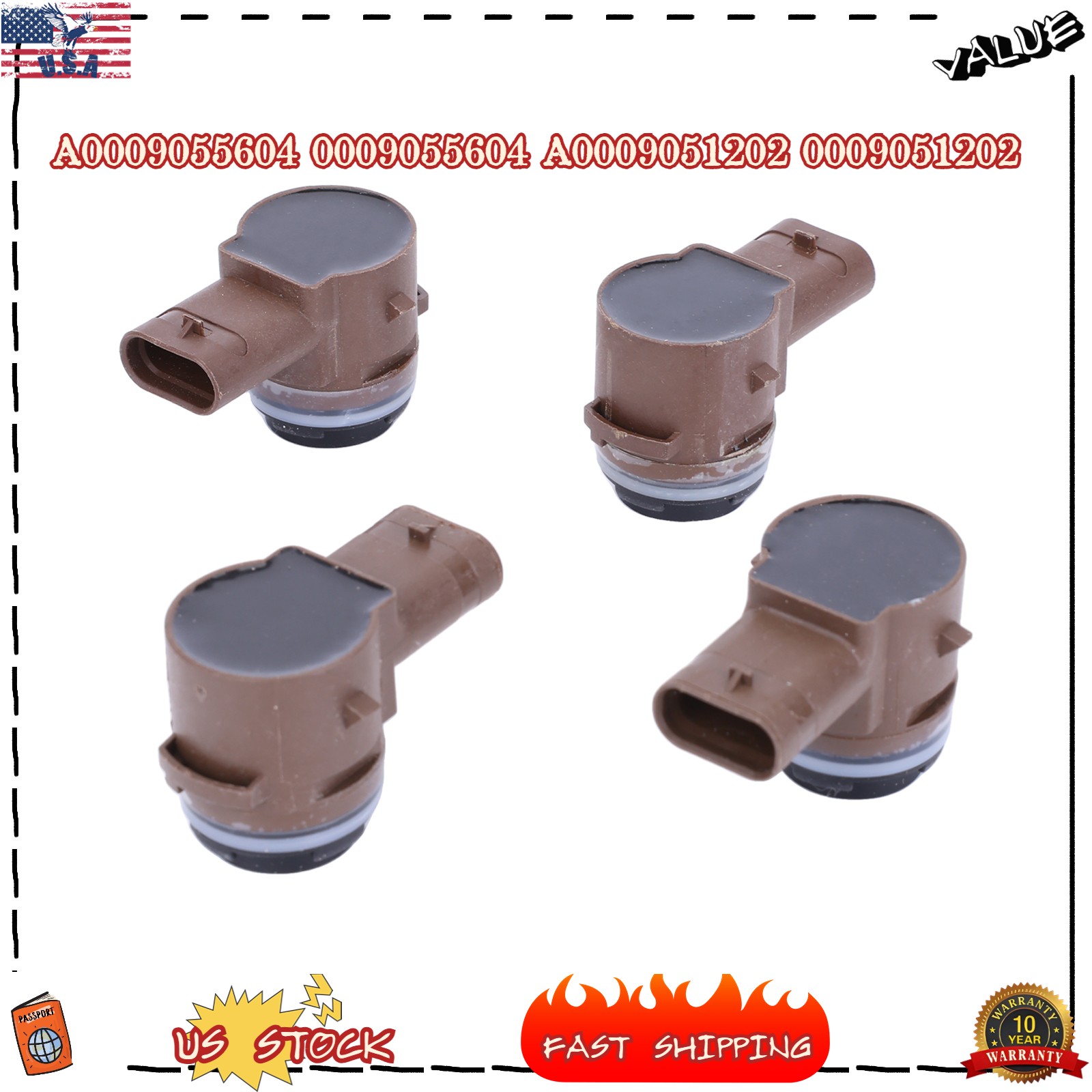 4Pcs For MERCEDES-BENZ W205 C300 C117 CLS E300/350 Front Bumper Parking Sensor