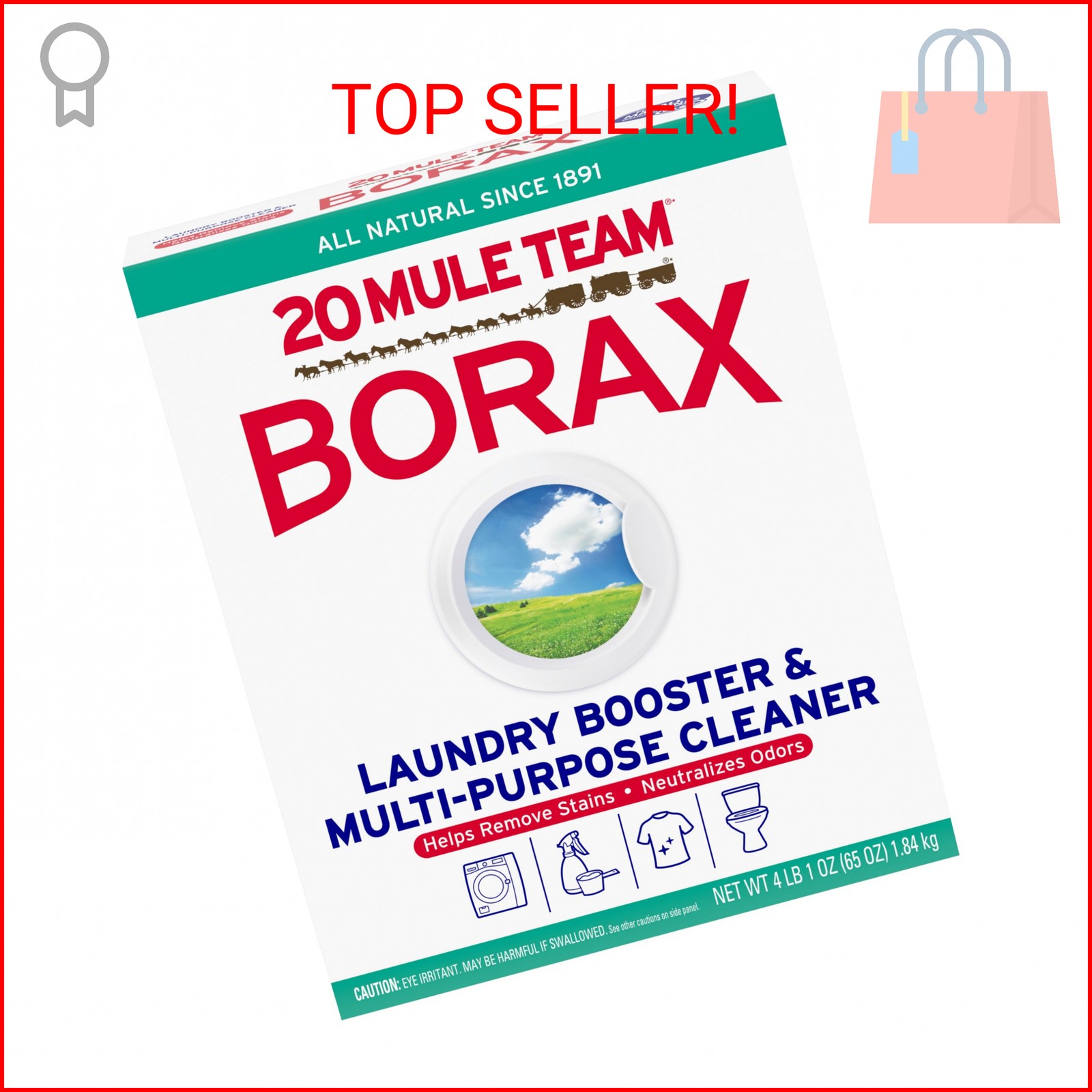 Borax 20 Mule Team Detergent Booster, 65 Oz.