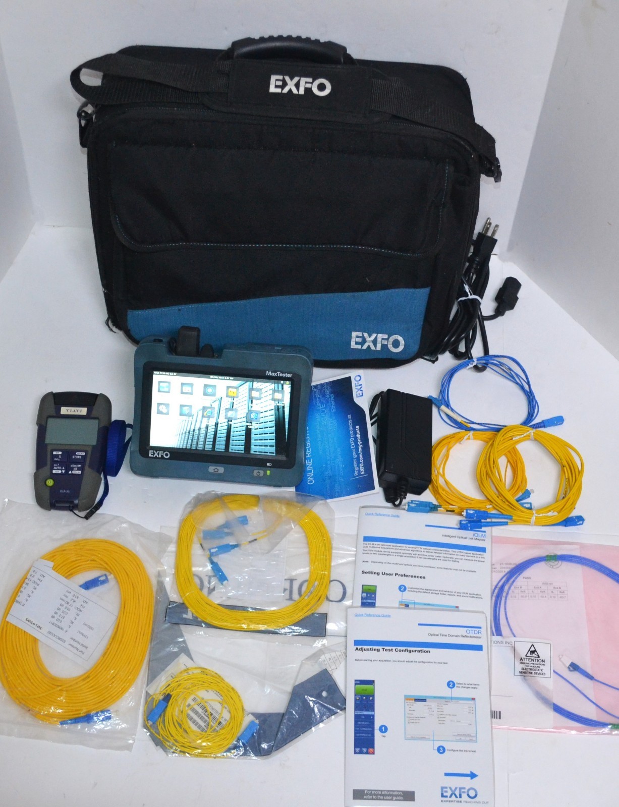 EXFO 715B M1-EA-RF OTDR RT iOLM MAXTESTER FIBER OPTIC TESTER OLP-35 PM VFL