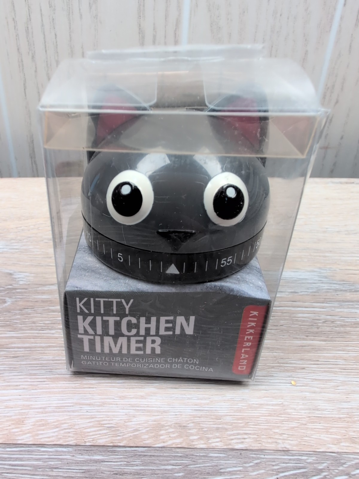 Kikkerland Kitty Cat Kitchen Timer 60 Min Cooking Count Down Clock Alarm