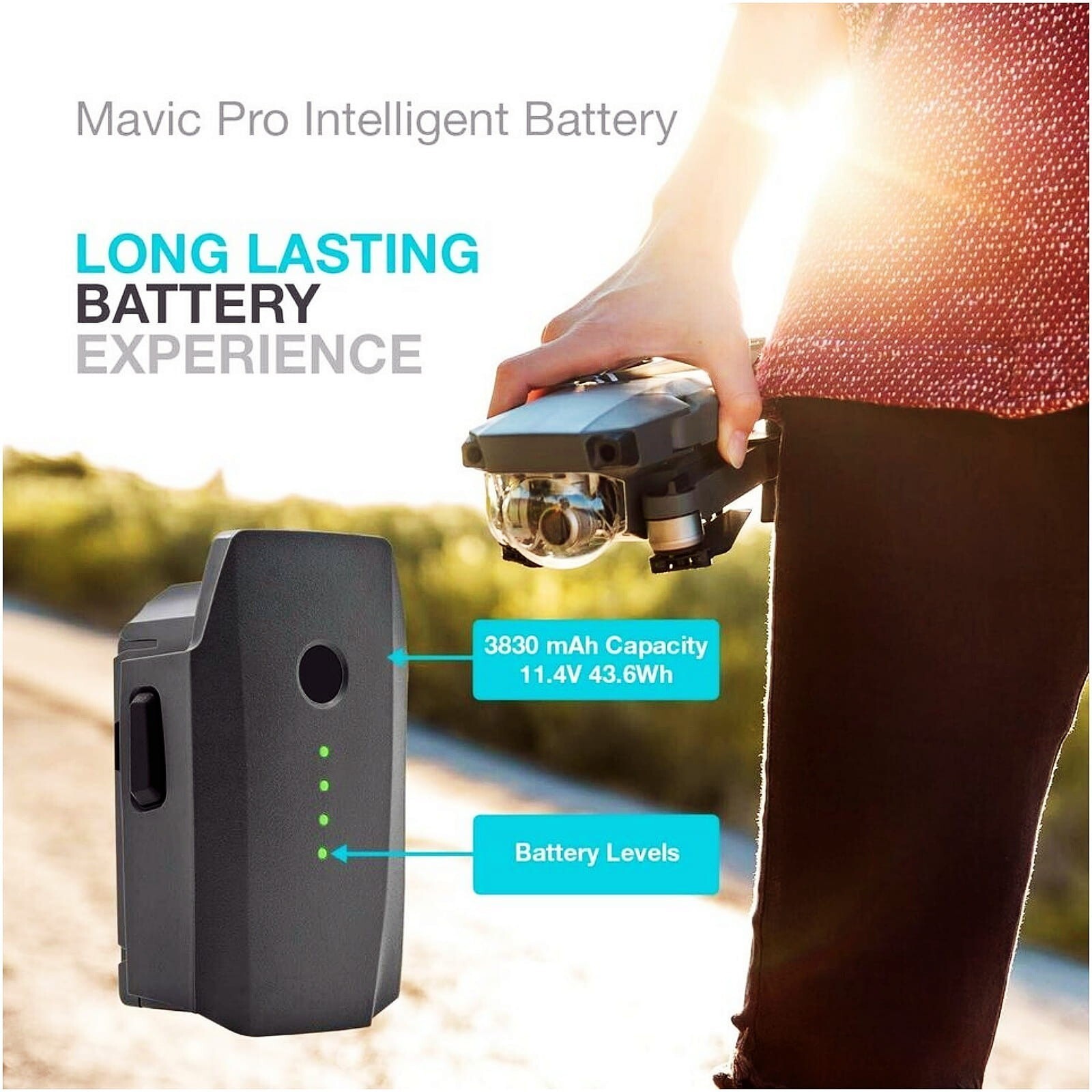 11.4V 3830mAh Intelligent Flight LiPo Battery For DJI Mavic Pro Drone US